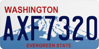WA license plate AXF7320