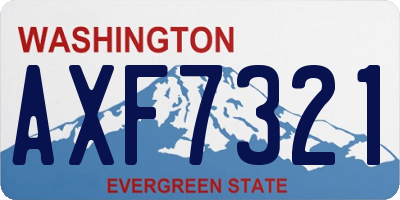WA license plate AXF7321