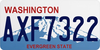 WA license plate AXF7322