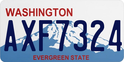 WA license plate AXF7324
