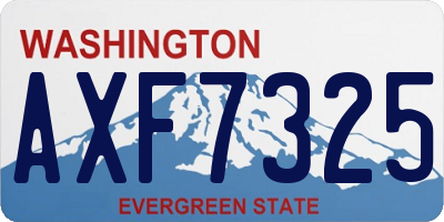 WA license plate AXF7325