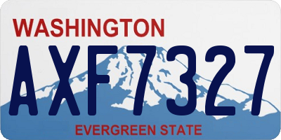 WA license plate AXF7327