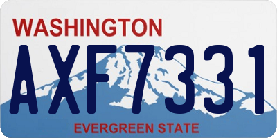 WA license plate AXF7331