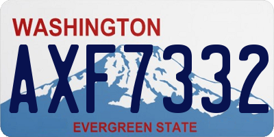 WA license plate AXF7332
