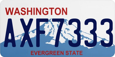 WA license plate AXF7333