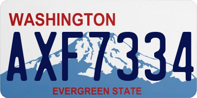 WA license plate AXF7334