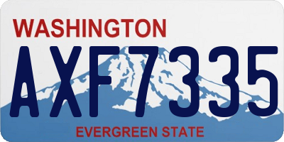 WA license plate AXF7335