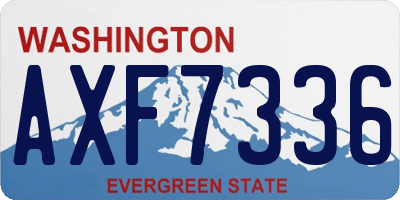 WA license plate AXF7336