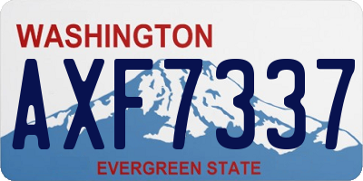 WA license plate AXF7337
