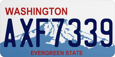 WA license plate AXF7339