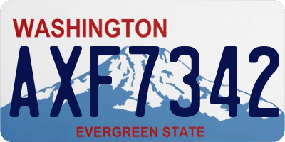 WA license plate AXF7342