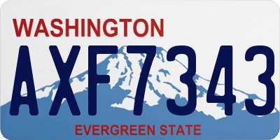WA license plate AXF7343