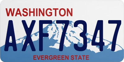 WA license plate AXF7347