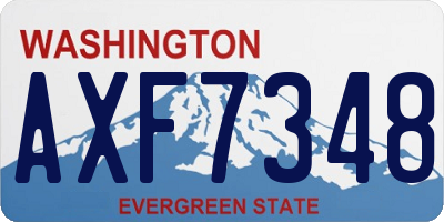WA license plate AXF7348
