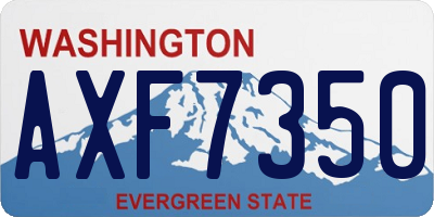 WA license plate AXF7350