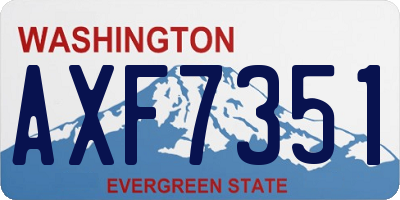 WA license plate AXF7351