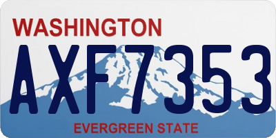WA license plate AXF7353