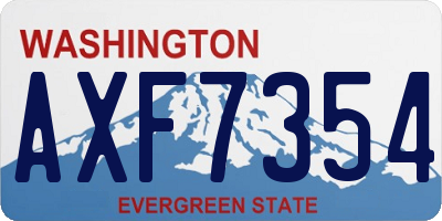 WA license plate AXF7354