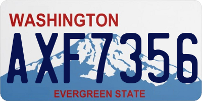 WA license plate AXF7356