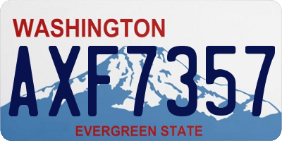 WA license plate AXF7357