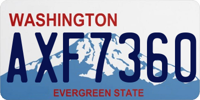 WA license plate AXF7360