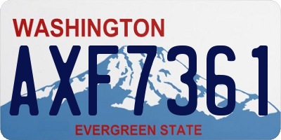 WA license plate AXF7361