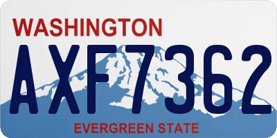 WA license plate AXF7362