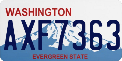 WA license plate AXF7363