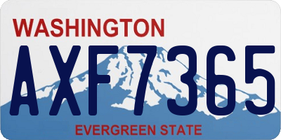 WA license plate AXF7365