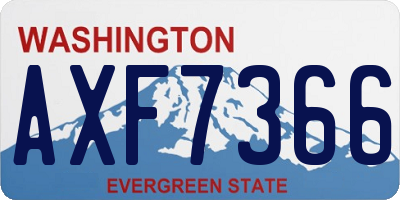 WA license plate AXF7366
