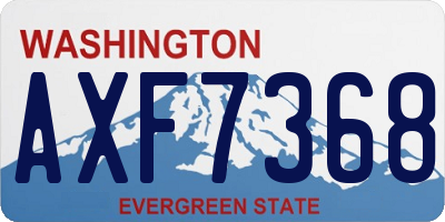 WA license plate AXF7368
