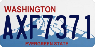 WA license plate AXF7371