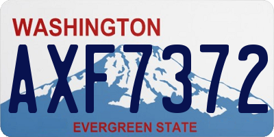 WA license plate AXF7372