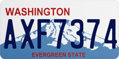 WA license plate AXF7374