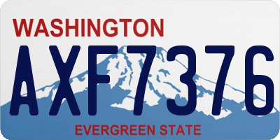 WA license plate AXF7376