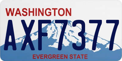 WA license plate AXF7377