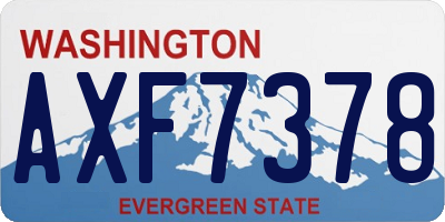 WA license plate AXF7378