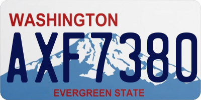WA license plate AXF7380