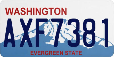 WA license plate AXF7381