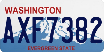 WA license plate AXF7382