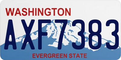 WA license plate AXF7383