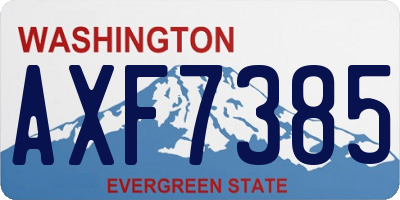 WA license plate AXF7385