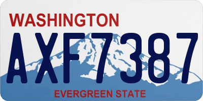 WA license plate AXF7387