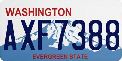 WA license plate AXF7388