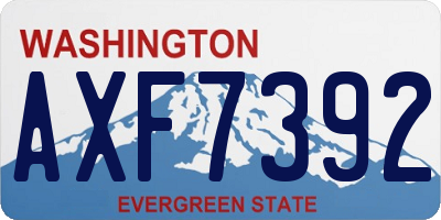 WA license plate AXF7392