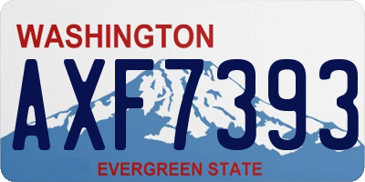 WA license plate AXF7393