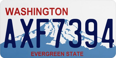 WA license plate AXF7394