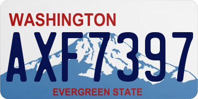 WA license plate AXF7397