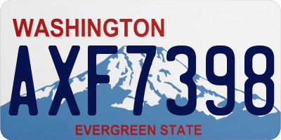 WA license plate AXF7398