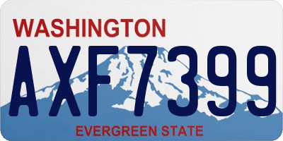 WA license plate AXF7399